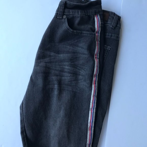 Denim & Rivets Girls Black Jeans Stripes on sides - Picture 14 of 16